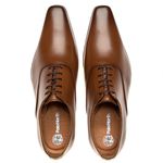 Sapato Social Oxford Whisky Polo North Premium Solado de Couro