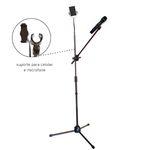 Kit Show com Caixa Amplificada XC-715T + Tripé para Caixa + Microfone com Fio + Pedestal para Microfone 