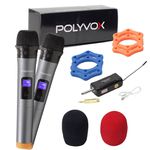 Kit Show Polyvox c/ Caixa Amplificada XC-512T + Tripé para Caixa + Dois Microfones sem Fio + Pedestal para Microfone 
