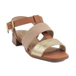 Sandália Feminina Modare Ultra Conforto - Bege+Dourado