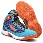 Tênis De Six Street Basquete GET UP - Azul Celeste e Laranja