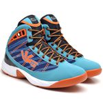 Tênis De Six Street Basquete GET UP - Azul Celeste e Laranja