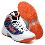 Tênis Six Street De Basquete GET UP - Branco Azul e Laranja