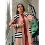 Cardigan Cleo Tricot Caramelo Listrado 