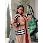 Cardigan Cleo Tricot Caramelo Listrado 