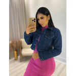 Jaqueta Kelly Jeans Azul Escuro Cropped 