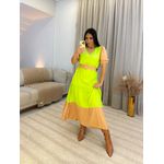 Vestido Joana Verde e Nude 