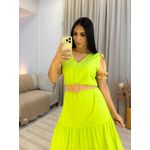 Vestido Joana Verde e Nude 