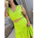 Vestido Joana Verde e Nude 