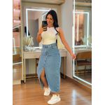 Saia Rebeca Jeans Jeans Claro