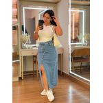 Saia Rebeca Jeans Jeans Claro