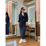 Conjunto Charlotte Risca De Giz Azul Marinho
