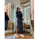 Conjunto Charlotte Risca De Giz Azul Marinho
