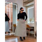 Saia Cleo Tweed Preto E Branco