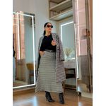 Saia Cleo Tweed Preto E Branco