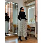 Saia Cleo Tweed Preto E Branco