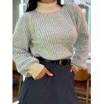 Tricot Julia Azul E Off White