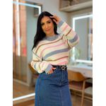Tricot Isabela Azul E Off White