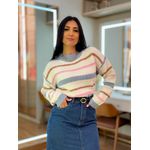 Tricot Isabela Azul E Off White