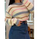 Tricot Isabela Azul E Off White
