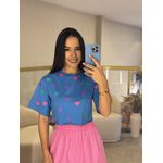 T-shirt Agna Cropped Azul