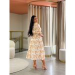 Vestido Melissa Caramelo E Laranja