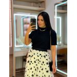 Saia Luara Off White E Preto