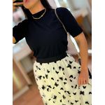 Saia Luara Off White E Preto