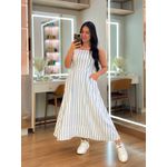 Vestido Vivian Azul E Branco