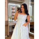 Vestido Vivian Azul E Branco