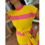 Vestido Bianca Amarelo E Rosa