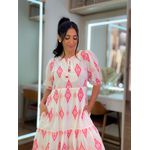 Vestido Jessica Branco E Rosa