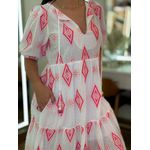 Vestido Jessica Branco E Rosa