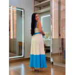 Vestido Mia Azul E Areia