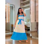 Vestido Mia Azul E Areia