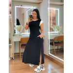 Vestido Lari Preto E Branco