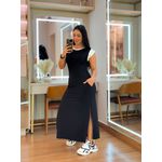 Vestido Lari Preto E Branco