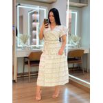 Vestido Jasmine Nude E Branco
