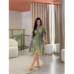 Vestido Maia Estampado Marrom E Azul
