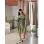 Vestido Maia Estampado Marrom E Azul