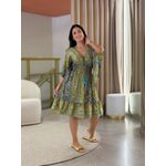 Vestido Maia Estampado Marrom E Azul