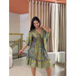 Vestido Maia Estampado Marrom E Azul