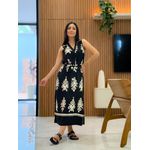 Vestido Emili Preto E Off White