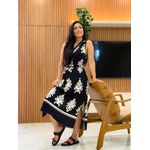 Vestido Emili Preto E Off White