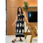 Vestido Emili Preto E Off White