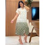 Vestido Sonia Verde E Off White