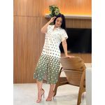 Vestido Sonia Verde E Off White