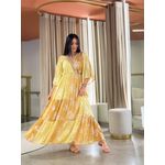 Vestido Eduarda Amarelo E Caramelo