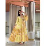 Vestido Eduarda Amarelo E Caramelo