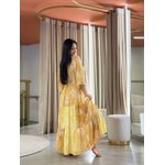 Vestido Eduarda Amarelo E Caramelo